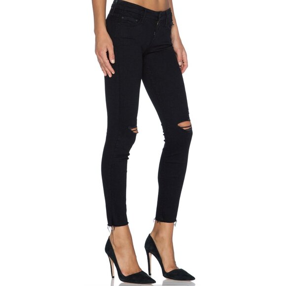 MOTHER Looker Ankle Fray Jeans in Guilty as Sin - Size 24 - Picture 1 of 15